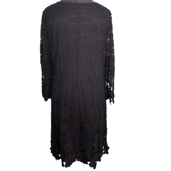 NWT Alfani Plus Size Black Lace Crochet Floral Dress - Picture 3 of 12